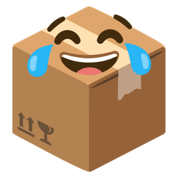 face with tears of joy and package