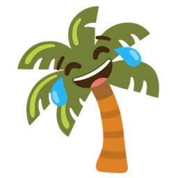 face with tears of joy and palm tree