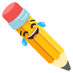 face with tears of joy and pencil