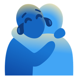 face with tears of joy and people hugging