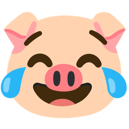 face with tears of joy and pig face