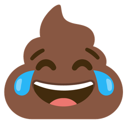 face with tears of joy and pile of poo