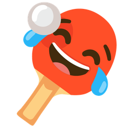 face with tears of joy and ping pong