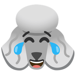 face with tears of joy and poodle