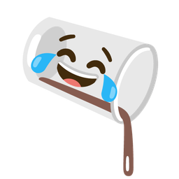 face with tears of joy and pouring liquid