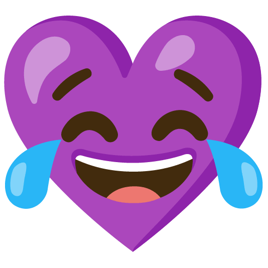 Face with tears of joy and Purple heart
