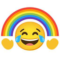 face with tears of joy and rainbow