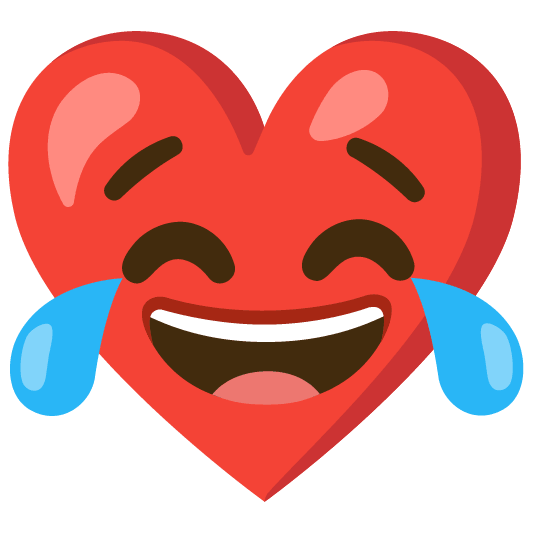 face with tears of joy and red heart