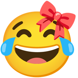 face with tears of joy and ribbon