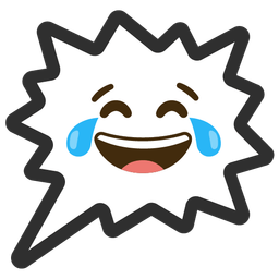 face with tears of joy and right anger bubble