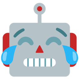 face with tears of joy and robot