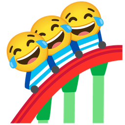 face with tears of joy and roller coaster