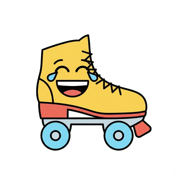 Face with tears of joy and Roller skate