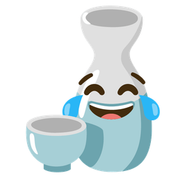 face with tears of joy and sake