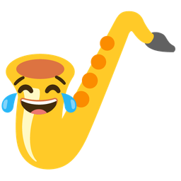 face with tears of joy and saxophone