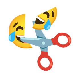 face with tears of joy and scissors