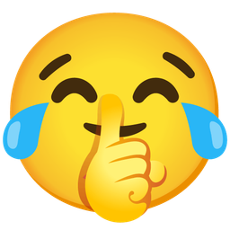 face with tears of joy and shushing face