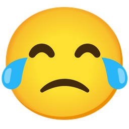 face with tears of joy and slightly frowning face