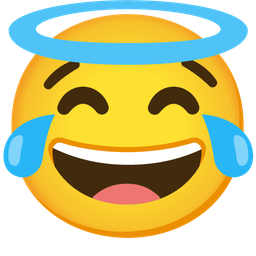 Face with tears of joy and Smiling face with halo