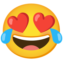 Face with tears of joy and Smiling face with heart-eyes