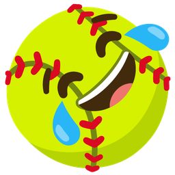 face with tears of joy and softball