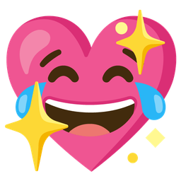 face with tears of joy and sparkling heart