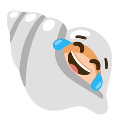 face with tears of joy and spiral shell