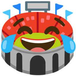 face with tears of joy and stadium