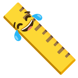 face with tears of joy and straight ruler