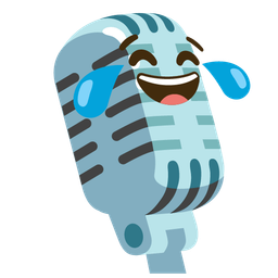 face with tears of joy and studio microphone