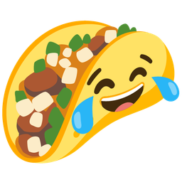 face with tears of joy and taco