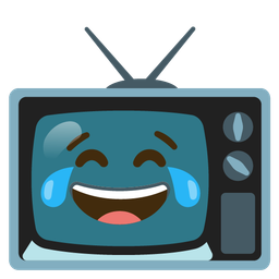 face with tears of joy and television