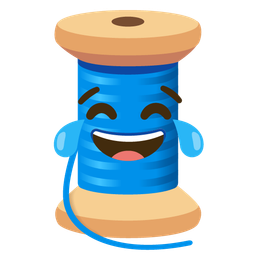 face with tears of joy and thread