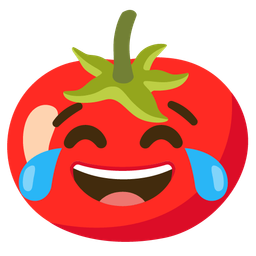 face with tears of joy and tomato