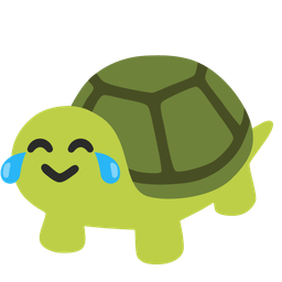 face with tears of joy and turtle