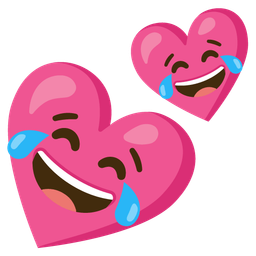 face with tears of joy and two hearts