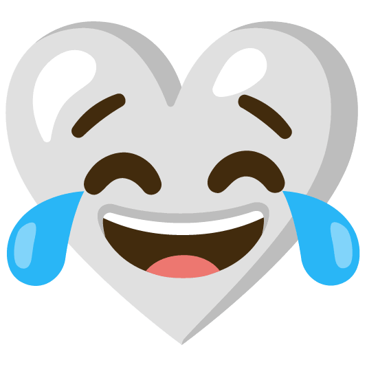 Face with tears of joy and White heart