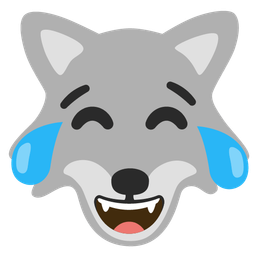 face with tears of joy and wolf