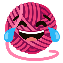 face with tears of joy and yarn