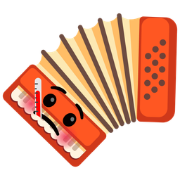 face with thermometer and accordion