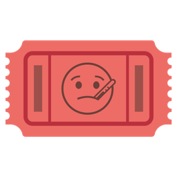 face with thermometer and admission tickets