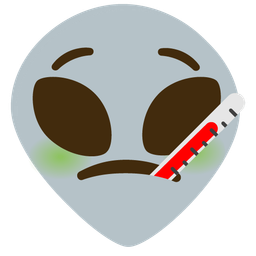 face with thermometer and alien