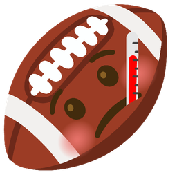 face with thermometer and american football