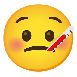 face with thermometer and anguished face