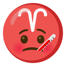 face with thermometer and Aries