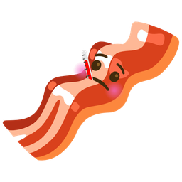 face with thermometer and bacon