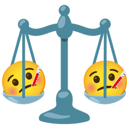 face with thermometer and balance scale