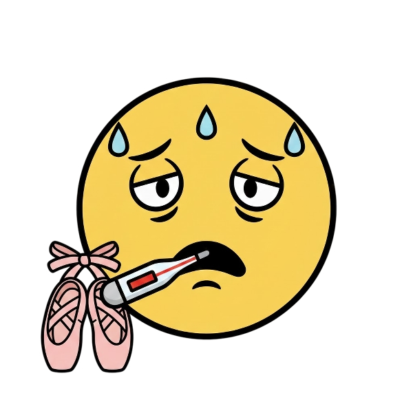 Face with thermometer and Ballet shoes