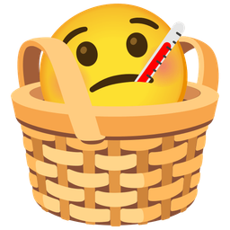 face with thermometer and basket