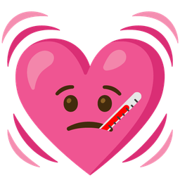 face with thermometer and beating heart
